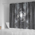 New Zealand Matariki Ururangi Shower Curtain Maori Moko Grey Galaxy