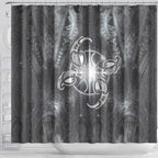 New Zealand Matariki Ururangi Shower Curtain Maori Moko Grey Galaxy