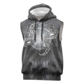 New Zealand Matariki Ururangi Sleeveless Hoodie Maori Moko Grey Galaxy