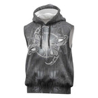 New Zealand Matariki Ururangi Sleeveless Hoodie Maori Moko Grey Galaxy