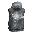 New Zealand Matariki Ururangi Sleeveless Hoodie Maori Moko Grey Galaxy