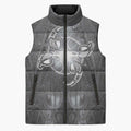 New Zealand Matariki Ururangi Sleeveless Puffer Jacket Maori Moko Grey Galaxy