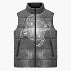 New Zealand Matariki Ururangi Sleeveless Puffer Jacket Maori Moko Grey Galaxy