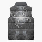 New Zealand Matariki Ururangi Sleeveless Puffer Jacket Maori Moko Grey Galaxy