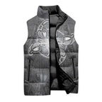 New Zealand Matariki Ururangi Sleeveless Puffer Jacket Maori Moko Grey Galaxy