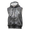New Zealand Matariki Ururangi Sleeveless Zip Hoodie Maori Moko Grey Galaxy