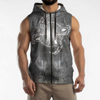 New Zealand Matariki Ururangi Sleeveless Zip Hoodie Maori Moko Grey Galaxy