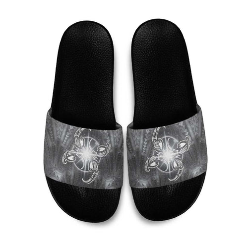New Zealand Matariki Ururangi Slide Sandals Maori Moko Grey Galaxy