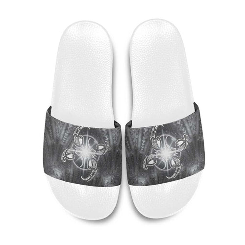 New Zealand Matariki Ururangi Slide Sandals Maori Moko Grey Galaxy