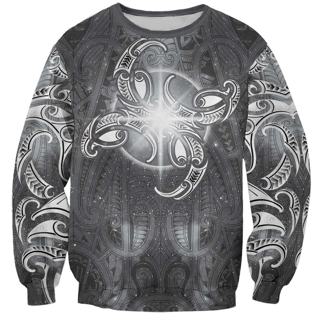New Zealand Matariki Ururangi Sweatshirt Maori Moko Grey Galaxy
