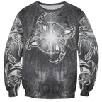 New Zealand Matariki Ururangi Sweatshirt Maori Moko Grey Galaxy