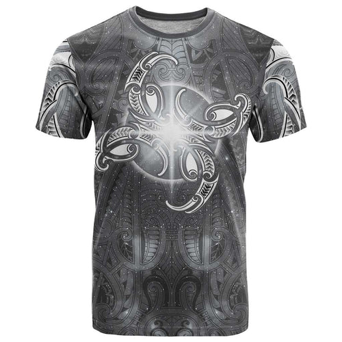 New Zealand Matariki Ururangi T Shirt Maori Moko Grey Galaxy