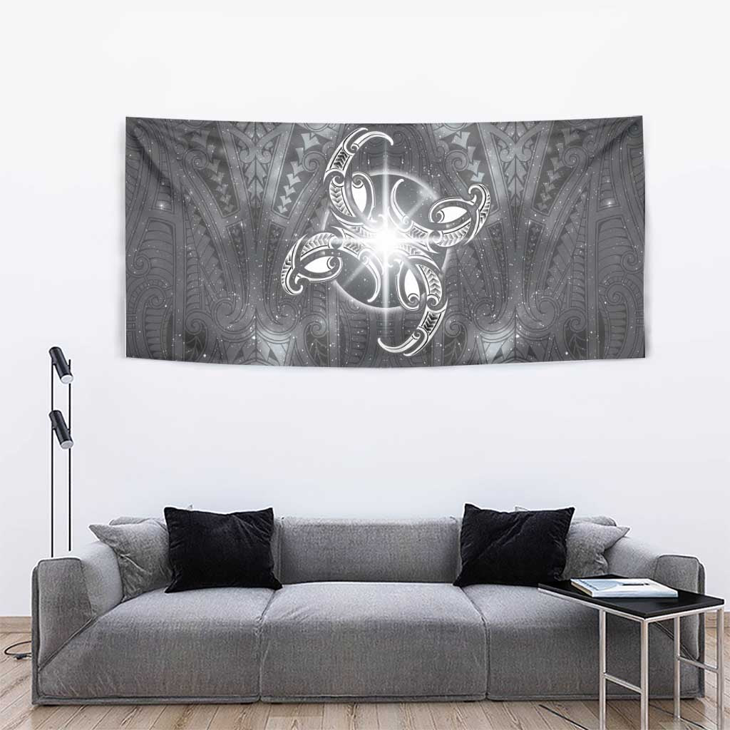 New Zealand Matariki Ururangi Tapestry Maori Moko Grey Galaxy