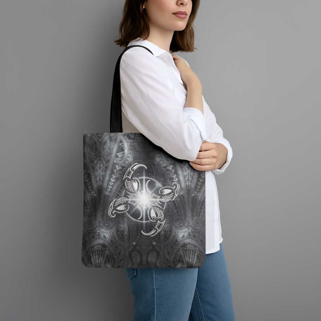 New Zealand Matariki Ururangi Tote Bag Maori Moko Grey Galaxy