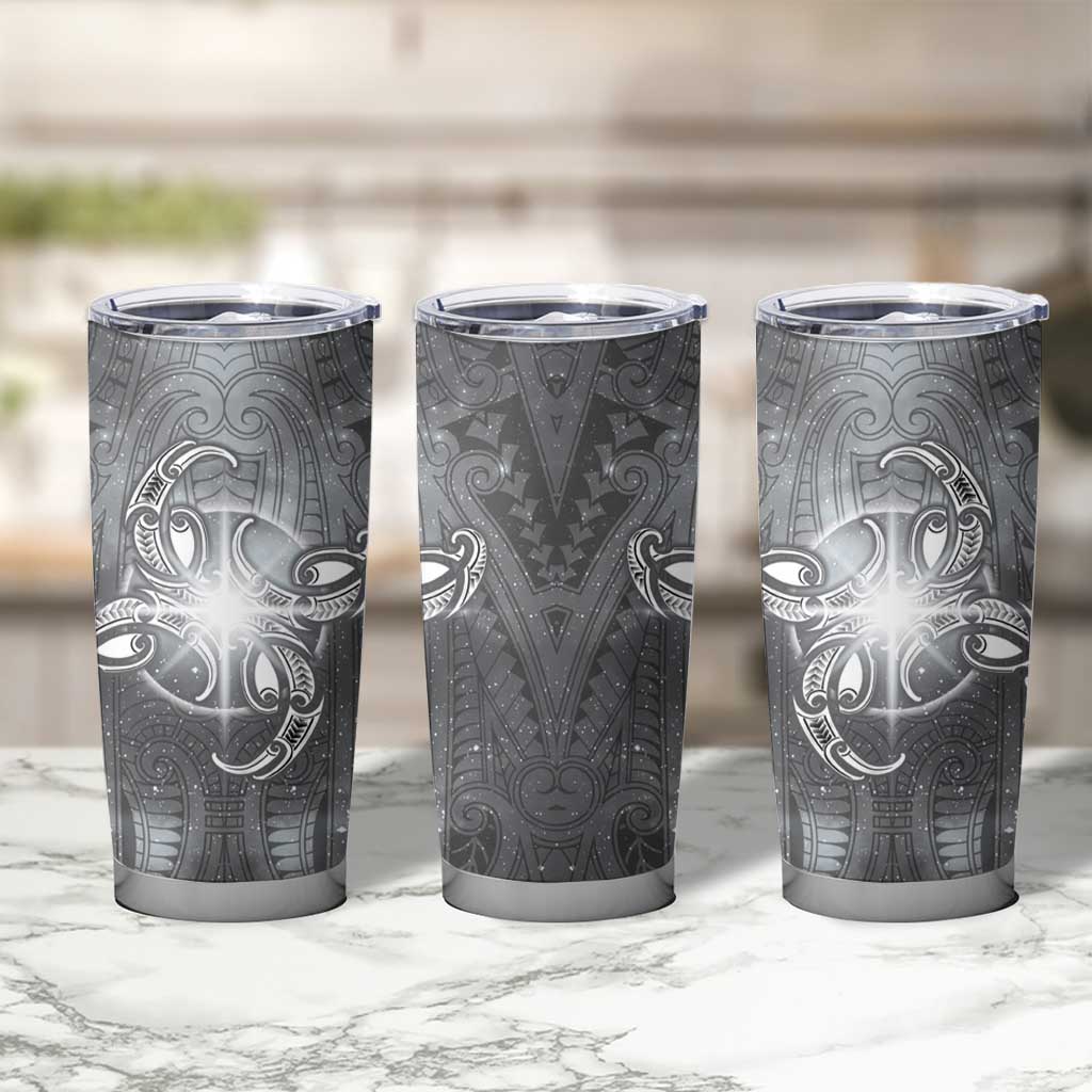 New Zealand Matariki Ururangi Tumbler Cup Maori Moko Grey Galaxy