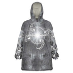 New Zealand Matariki Ururangi Wearable Blanket Hoodie Maori Moko Grey Galaxy