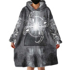 New Zealand Matariki Ururangi Wearable Blanket Hoodie Maori Moko Grey Galaxy