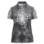 New Zealand Matariki Ururangi Women Polo Shirt Maori Moko Grey Galaxy