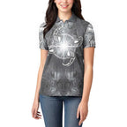 New Zealand Matariki Ururangi Women Polo Shirt Maori Moko Grey Galaxy