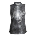 New Zealand Matariki Ururangi Women Sleeveless Polo Shirt Maori Moko Grey Galaxy