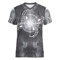 New Zealand Matariki Ururangi Women V-Neck T-Shirt Maori Moko Grey Galaxy