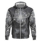 New Zealand Matariki Ururangi Zip Hoodie Maori Moko Grey Galaxy