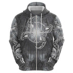 New Zealand Matariki Ururangi Zip Hoodie Maori Moko Grey Galaxy