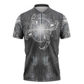 New Zealand Matariki Ururangi Zipper Polo Shirt Maori Moko Grey Galaxy