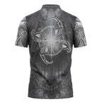 New Zealand Matariki Ururangi Zipper Polo Shirt Maori Moko Grey Galaxy