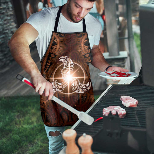 New Zealand Matariki Tupuanuku Apron Maori Moko Brown Galaxy