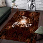 New Zealand Matariki Tupuanuku Area Rug Maori Moko Brown Galaxy