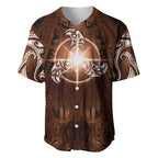 New Zealand Matariki Tupuanuku Baseball Jersey Maori Moko Brown Galaxy