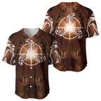 New Zealand Matariki Tupuanuku Baseball Jersey Maori Moko Brown Galaxy