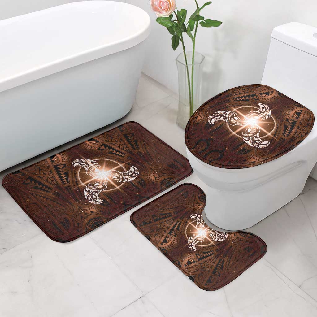 New Zealand Matariki Tupuanuku Bathroom Set Maori Moko Brown Galaxy
