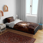 New Zealand Matariki Tupuanuku Bedding Set Maori Moko Brown Galaxy