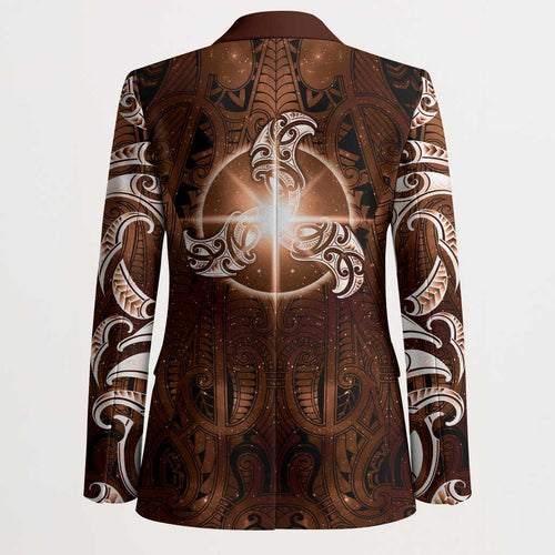 New Zealand Matariki Tupuanuku Blazer Maori Moko Brown Galaxy