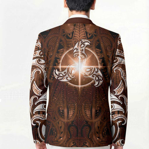 New Zealand Matariki Tupuanuku Blazer Maori Moko Brown Galaxy