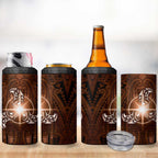 New Zealand Matariki Tupuanuku 4 in 1 Can Cooler Tumbler Maori Moko Brown Galaxy