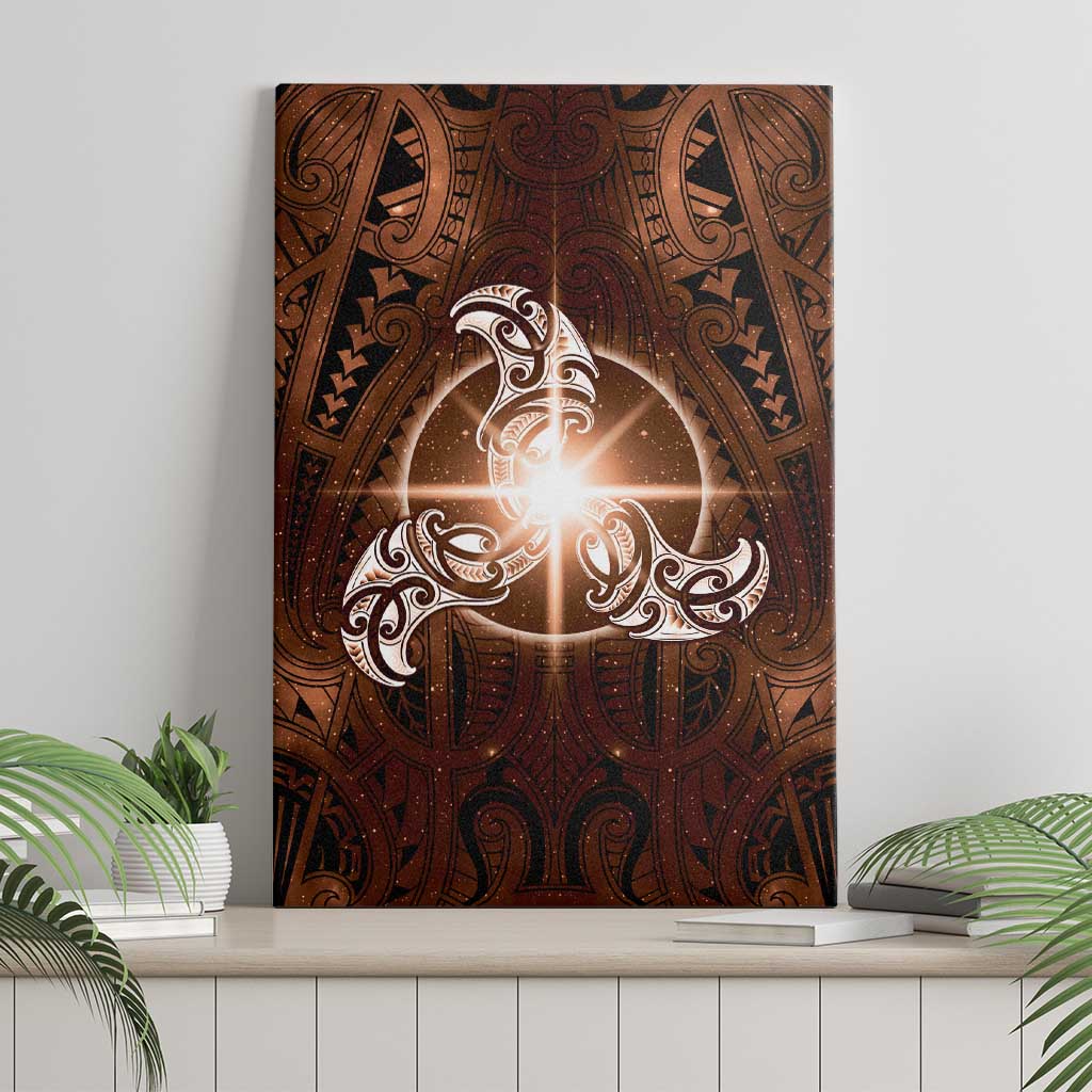 New Zealand Matariki Tupuanuku Canvas Wall Art Maori Moko Brown Galaxy
