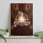 New Zealand Matariki Tupuanuku Canvas Wall Art Maori Moko Brown Galaxy