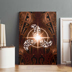 New Zealand Matariki Tupuanuku Canvas Wall Art Maori Moko Brown Galaxy