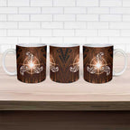 New Zealand Matariki Tupuanuku Ceramic Mug Maori Moko Brown Galaxy