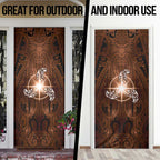New Zealand Matariki Tupuanuku Door Cover Maori Moko Brown Galaxy