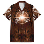 New Zealand Matariki Tupuanuku Family Matching Mermaid Dress and Hawaiian Shirt Maori Moko Brown Galaxy