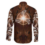 New Zealand Matariki Tupuanuku Family Matching Mermaid Dress and Hawaiian Shirt Maori Moko Brown Galaxy