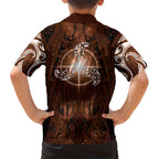 New Zealand Matariki Tupuanuku Family Matching Puletasi and Hawaiian Shirt Maori Moko Brown Galaxy