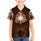 New Zealand Matariki Tupuanuku Hawaiian Shirt Maori Moko Brown Galaxy