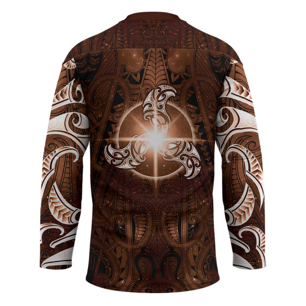 New Zealand Matariki Tupuanuku Hockey Jersey Maori Moko Brown Galaxy