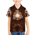 New Zealand Matariki Tupuanuku Kid Hawaiian Shirt Maori Moko Brown Galaxy