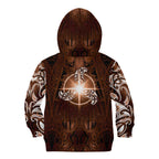 New Zealand Matariki Tupuanuku Kid Hoodie Maori Moko Brown Galaxy